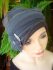 Womens Chemo Hat Chemo Headwear soft Flapper grey Chemotherapy Alopecia Beanie with Flower