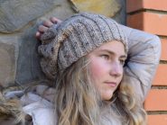 Womens slouchy beanie Knit slouch hat Hippie beanie Chunky baggy hat Gray Beige Brown Black hand knitted Young women tam Wool Winter Spring
