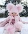 Baby Kids Girl Boys Kid Pom Pom Wool Fur Cute Winter Pink Blue White Grey Hat and Scarf set !