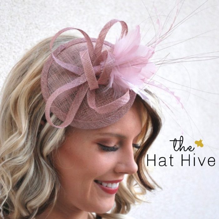 Blush Pink Fascinator on headband, Tea Party Hat, Church Hat, Derby Hat, Fancy Hat, Pink Hat, High Tea Party Hat, wedding hat